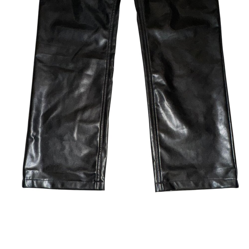 Abercrombie & FItch Faux Black Leather The '90s Straight Rise Jeans Sz 2β¦ - Picture 10 of 12